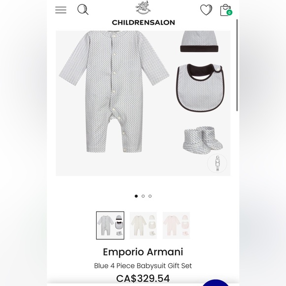 Armani baby suit gift set with blanket - Picture 2 of 3